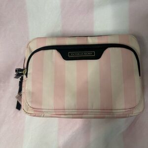 Victoria's Secret Pink & Cream Striped Travel Pouch
